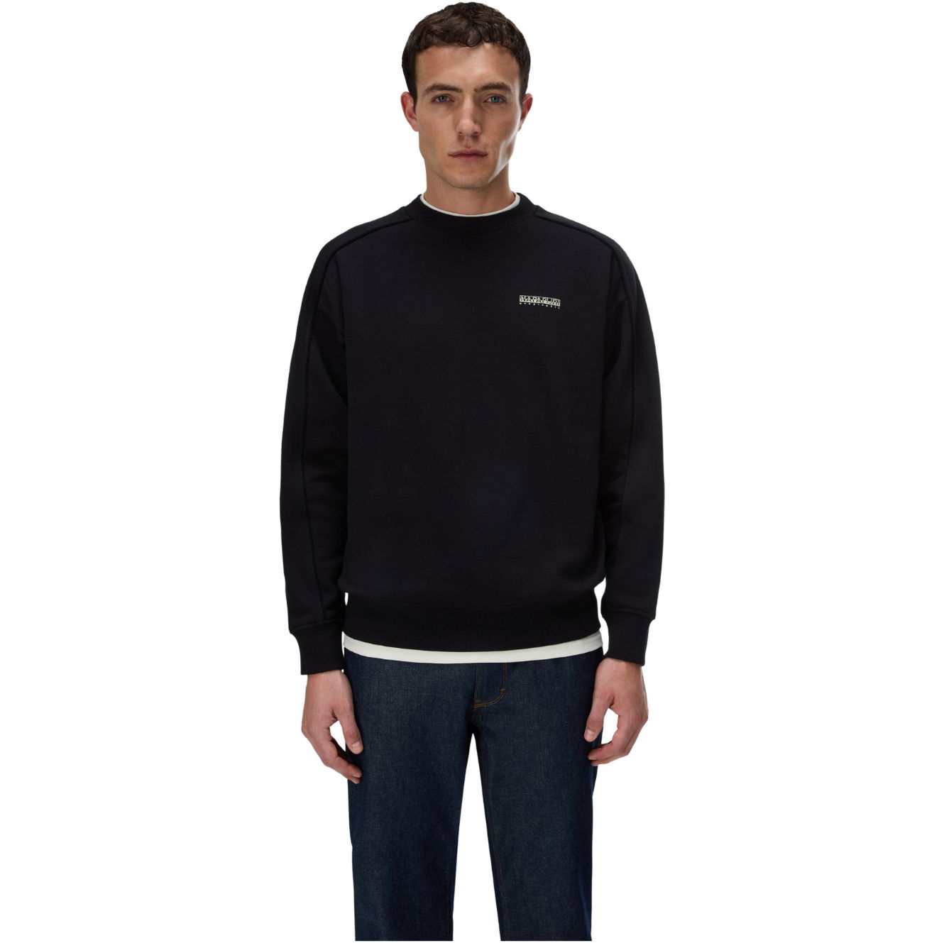 2026 Napapijri Mens Teza Crew Sweatshirt NP0A8AHF941 - Black Beauty